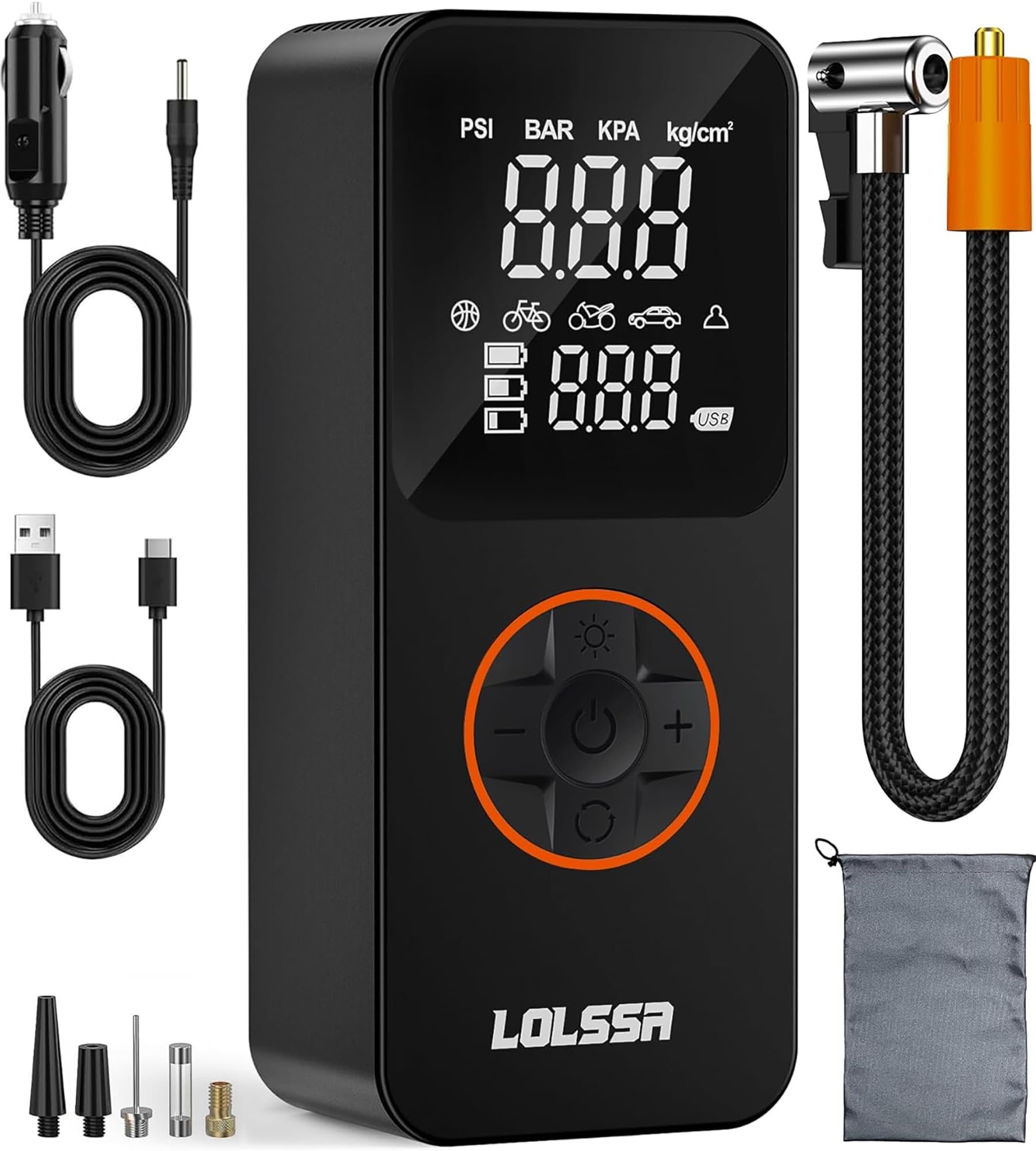 Tire Inflator Portable Air Compressor-Air Pump 20000Mah & 150Psi Cordless Electric For Car, Motorcycle, Bike, Ball, With Tire Ga